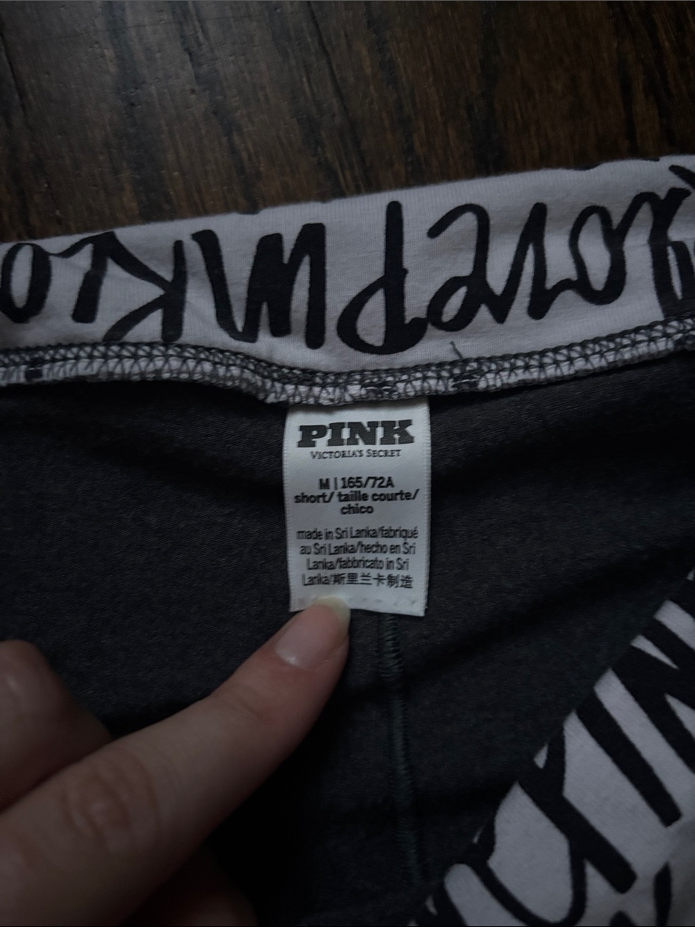 PINK Victoria's Secret Gray Flare Leggings with Pink Logo Fold-Over Waist - Picture 2 of 2